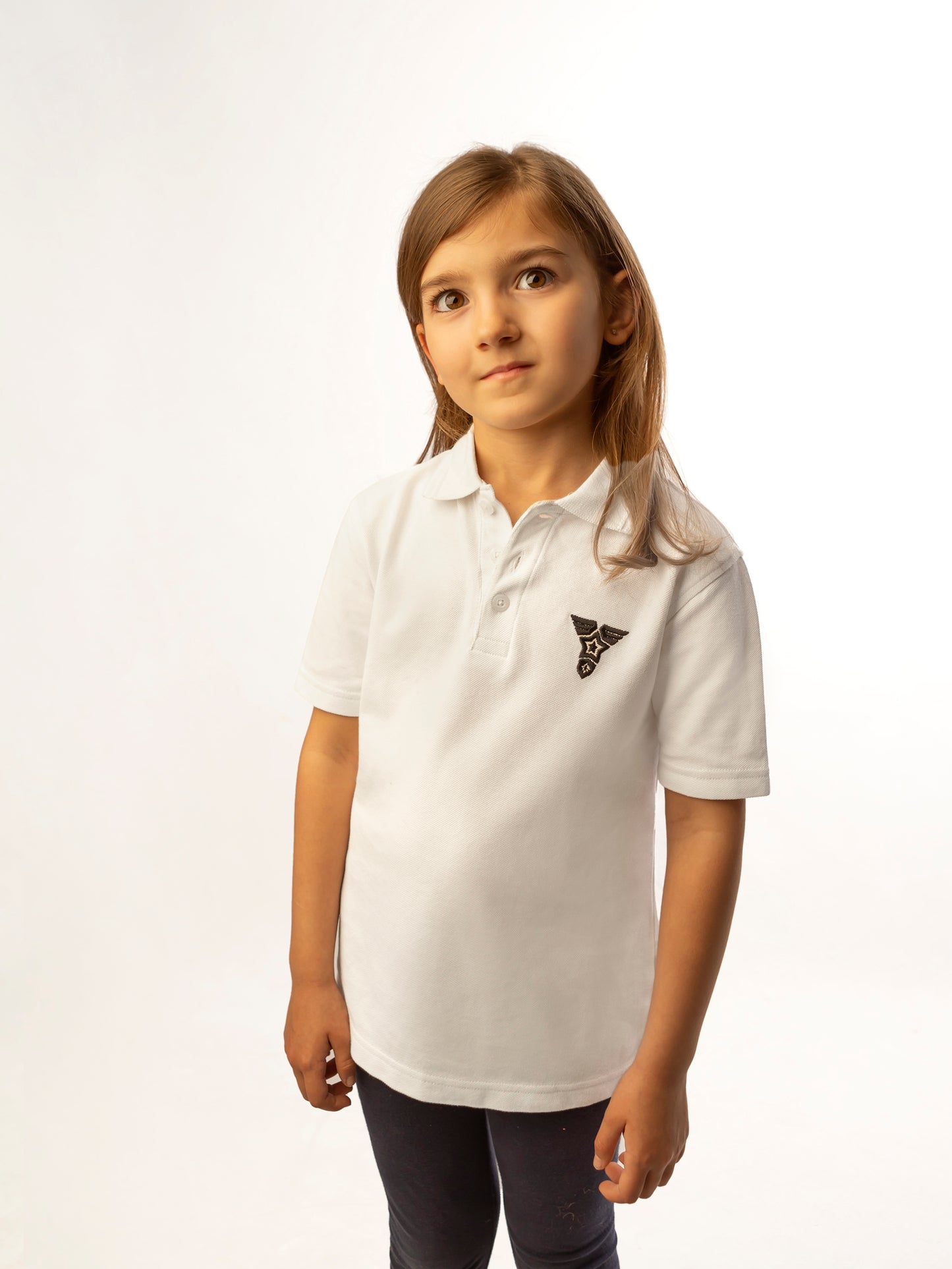 kids white polo t-shirt