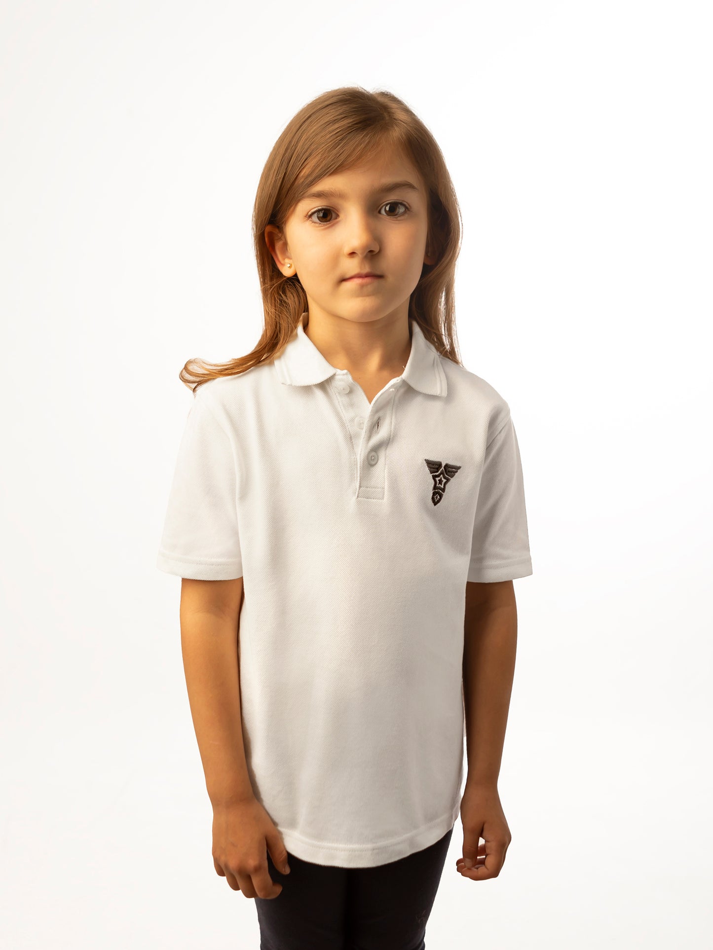 kids white polo t-shirt