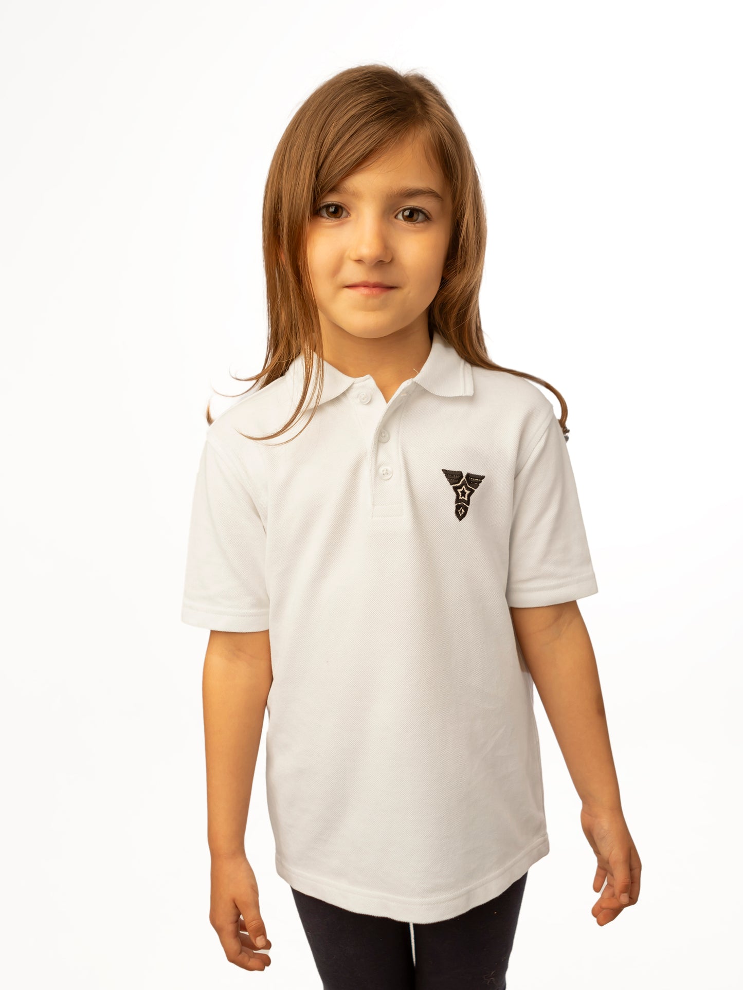 kids white polo t-shirt